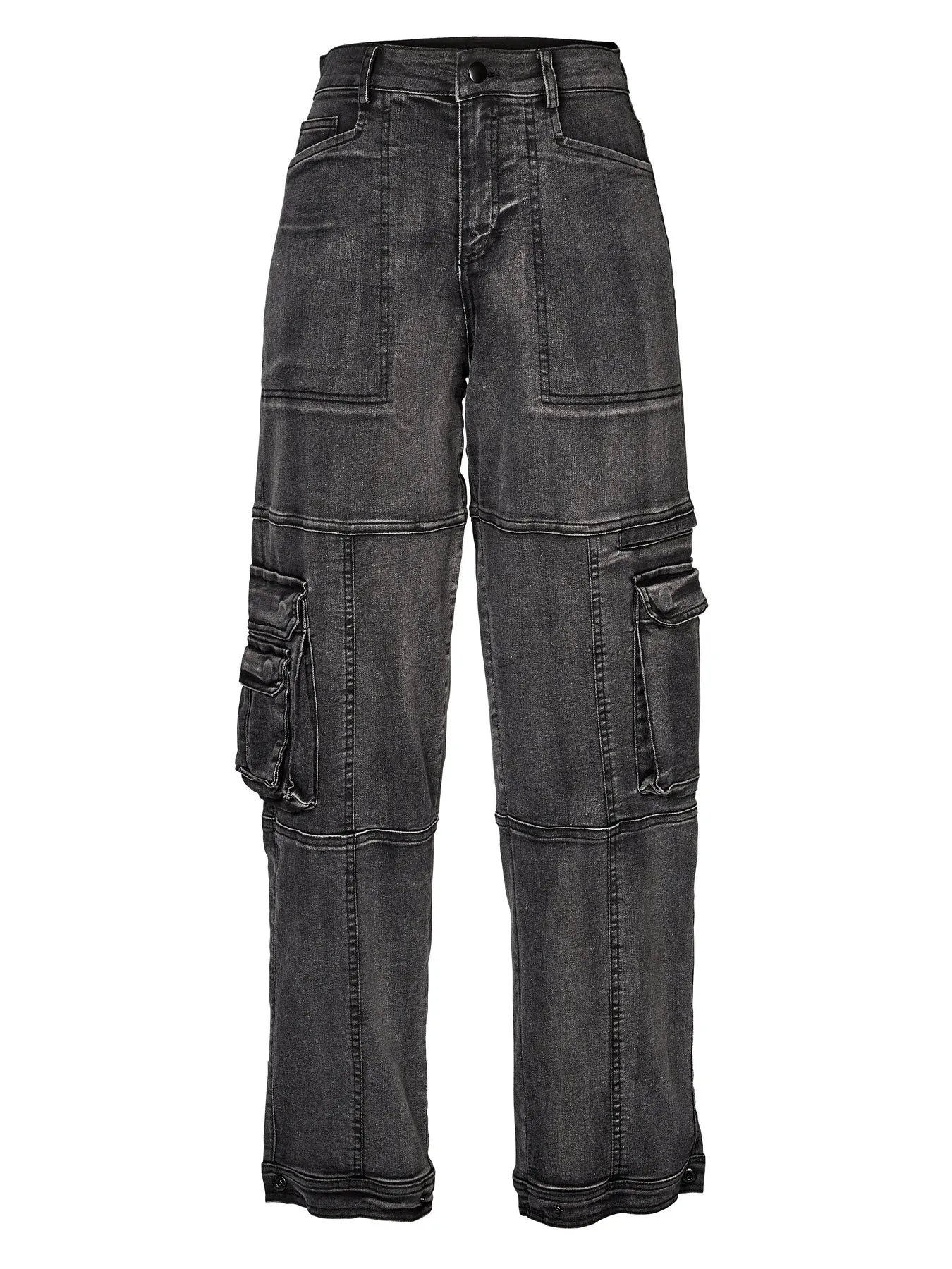 Venja Stretch Cargo Denim - Faded Black