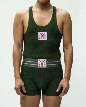 WALTER VAN BEIRENDONCK Jock Tank Green SS23