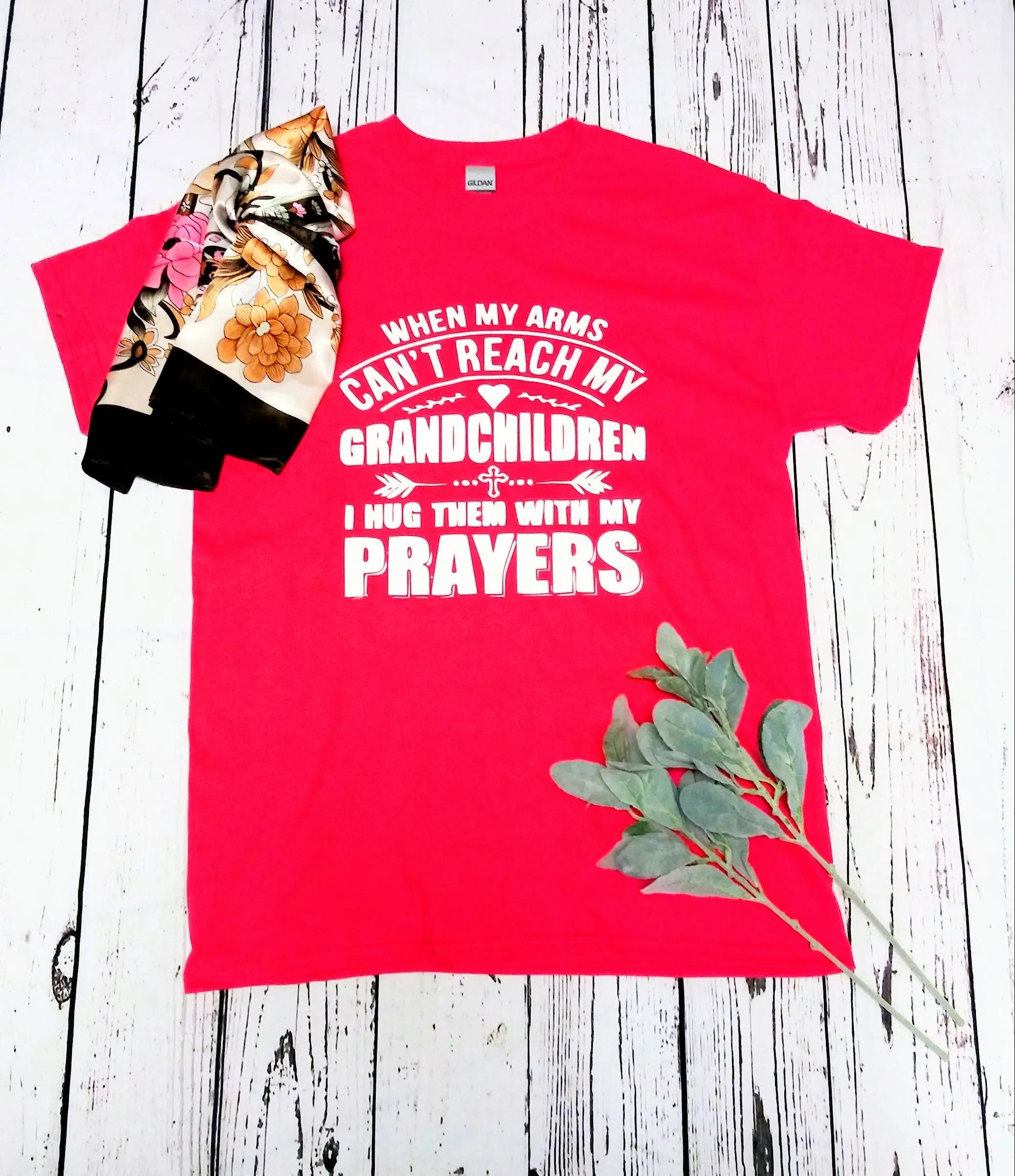 When My Arms Can't Reach My Grandchildren I Then Wait My Prayers Unisex T-shirt